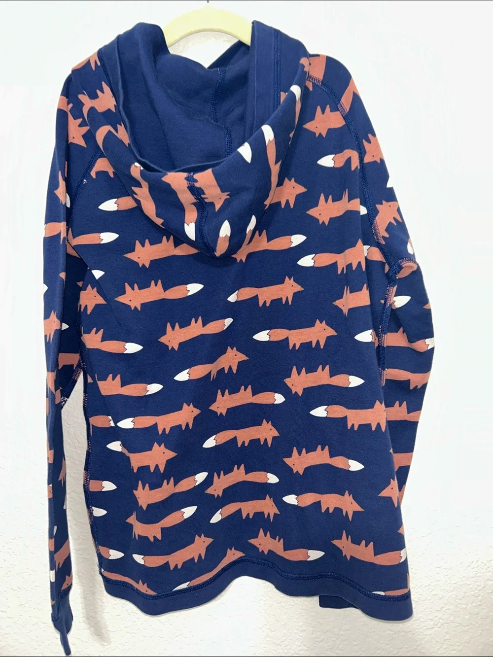 Hanna Andersson Navy Pullover Hoodie with Fox Pattern